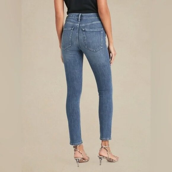Banana Republic | Premium Denim Medium Wash High Rise Slim Jeans 32 - Picture 2 of 6